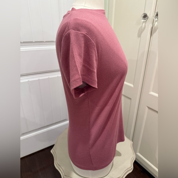 a new day Women’s Size Large Mauve Short Sleeve Crew Neck Ribbed T-Shirt Top - Picture 4 of 11